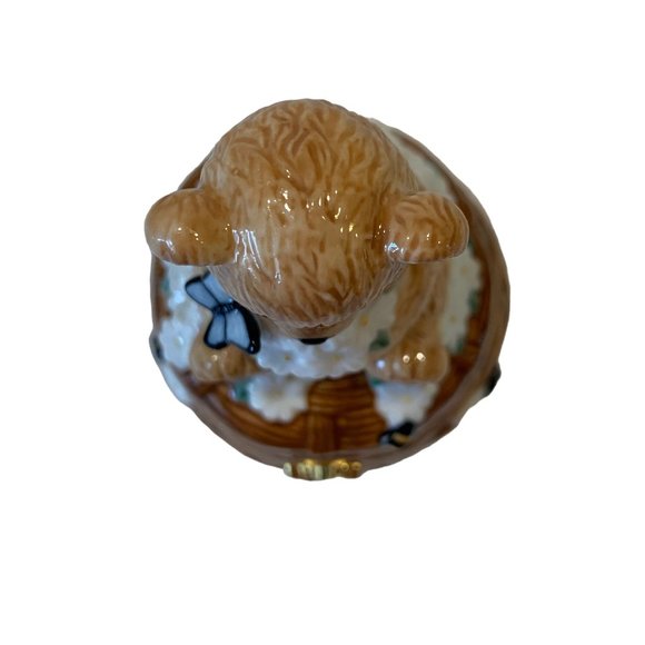 SF Music Box Teddy Bear Butterflies Bees Trinket Box Song My Favorite Things - Picture 11 of 11